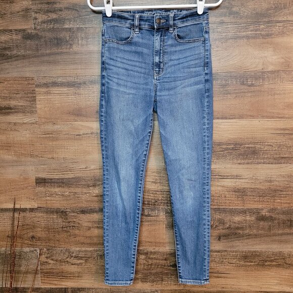 American Eagle Jeans 2 S Jegging Highest Rise Next Level Stretch Medium Light - Picture 1 of 11